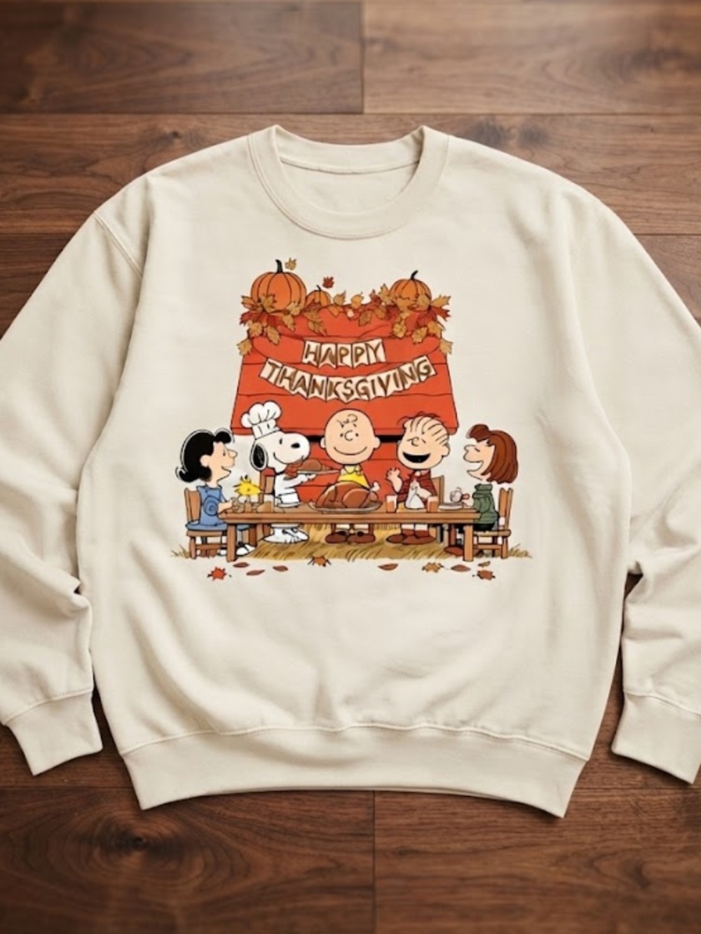 Peanuts Snoopy Charlie Brown Happy Thanksgiving Autumn Fall Sweatshirts